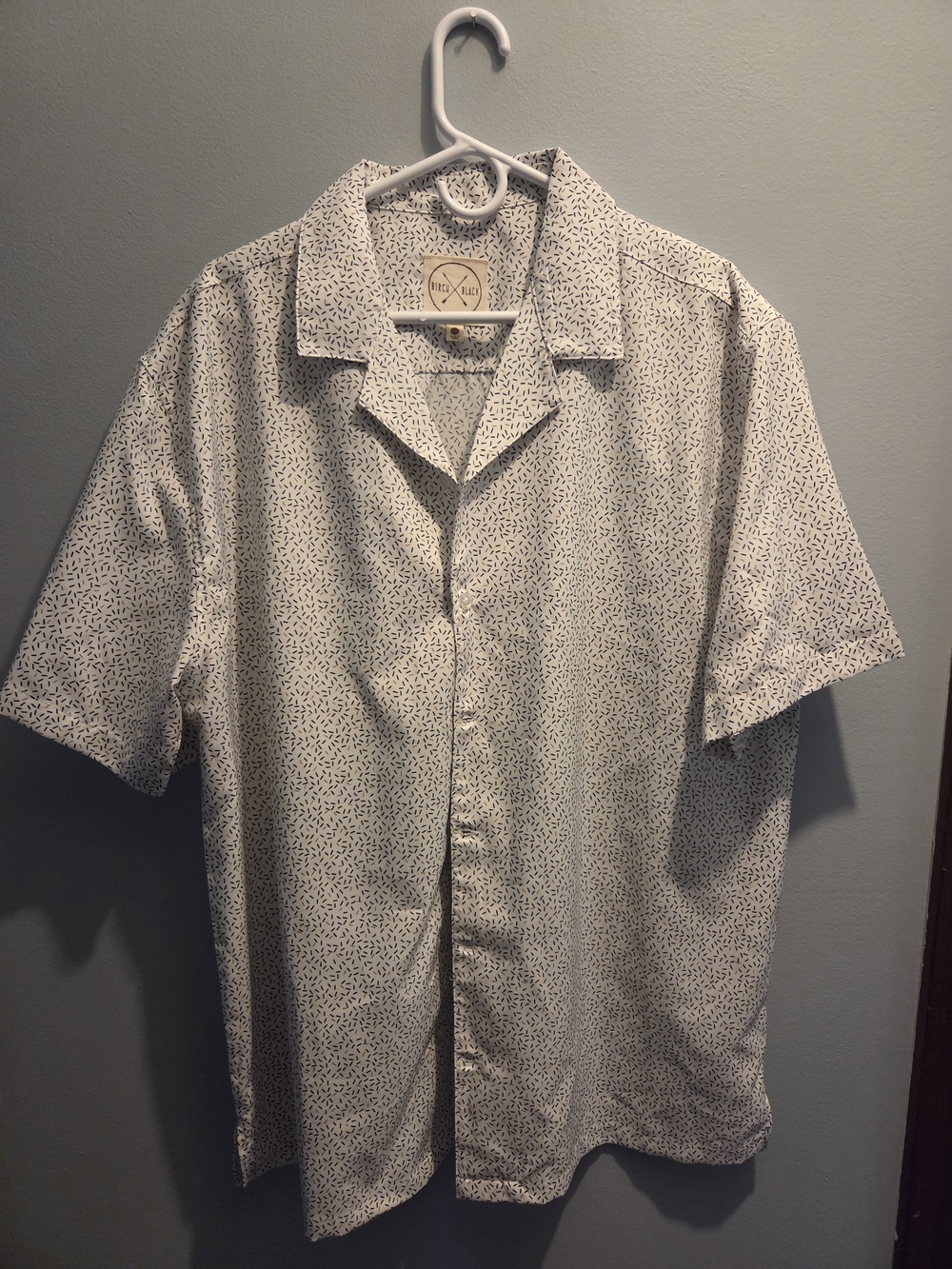 Birch Black Short Sleeve Button Up Shirt - XXL
